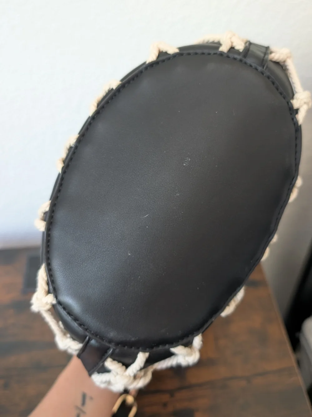 Street Level Macrame Crossbody Bucket Bag LIKE NEW